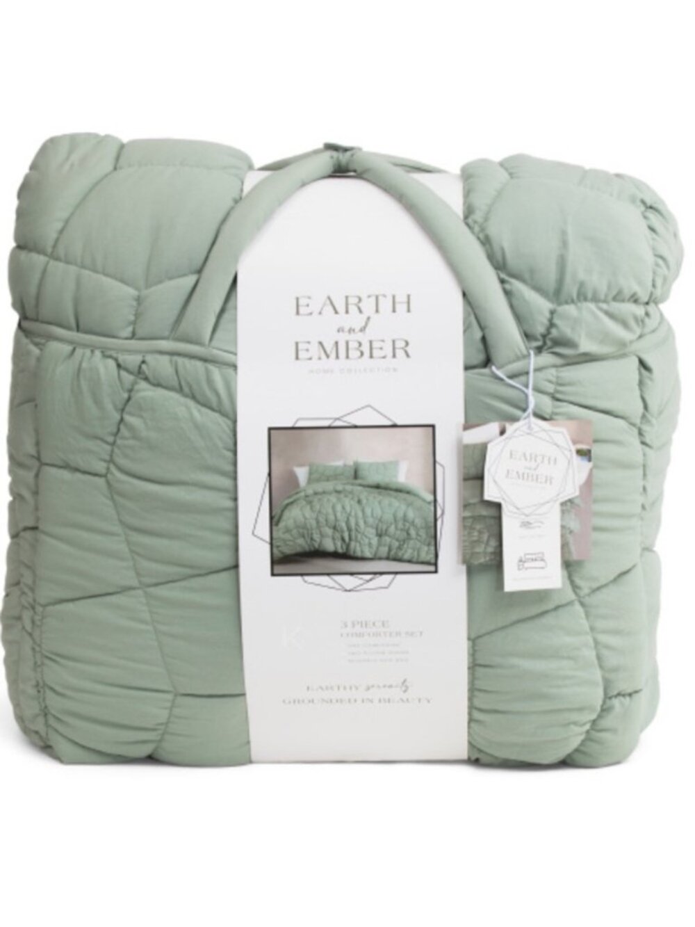 SL HOME 3pc Textured Comforter Set ,Sage Green